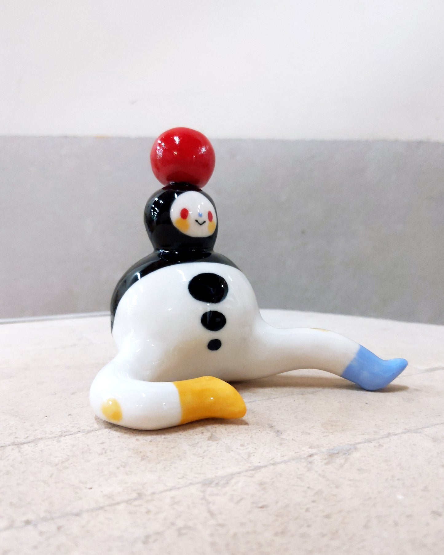 goatPIERROT Ceramic Art Toy [Tinybirdman 23.057: Juggler, 4" tall]