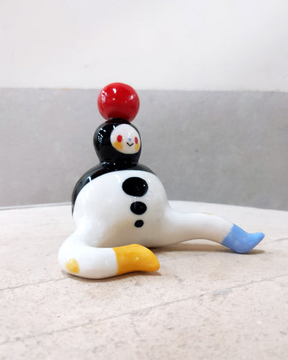 goatPIERROT Ceramic Art Toy [Tinybirdman 23.057: Juggler, 4" tall]