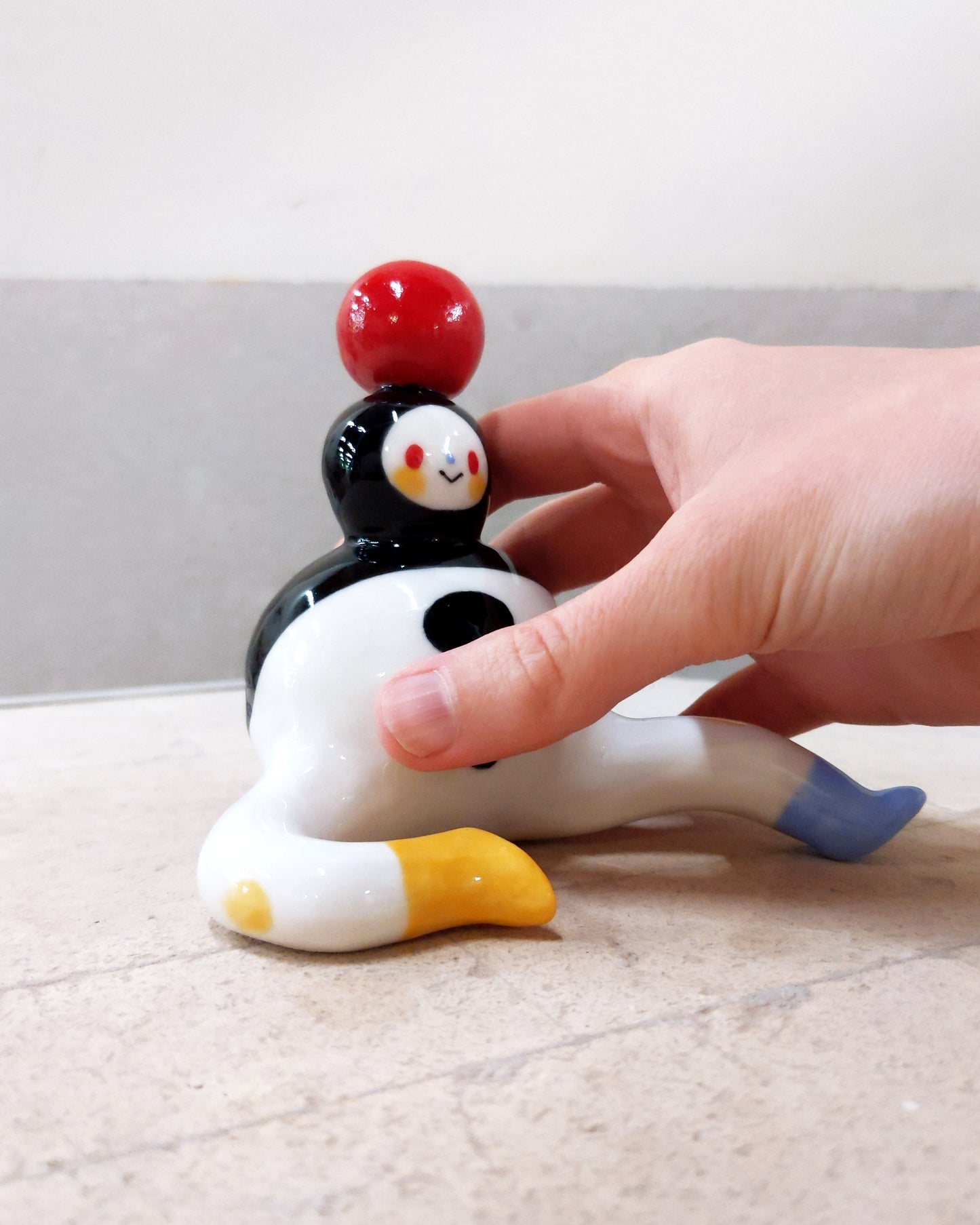goatPIERROT Ceramic Art Toy [Tinybirdman 23.057: Juggler, 4" tall]