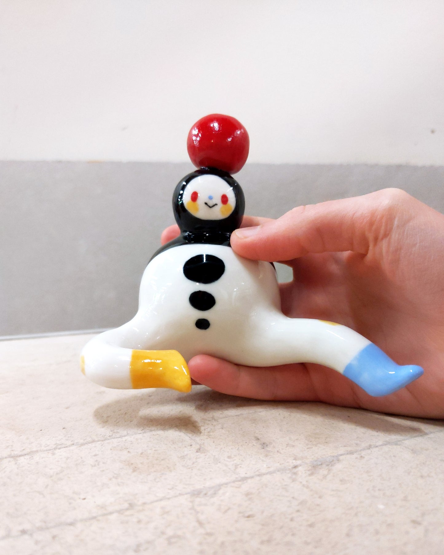 goatPIERROT Ceramic Art Toy [Tinybirdman 23.057: Juggler, 4" tall]