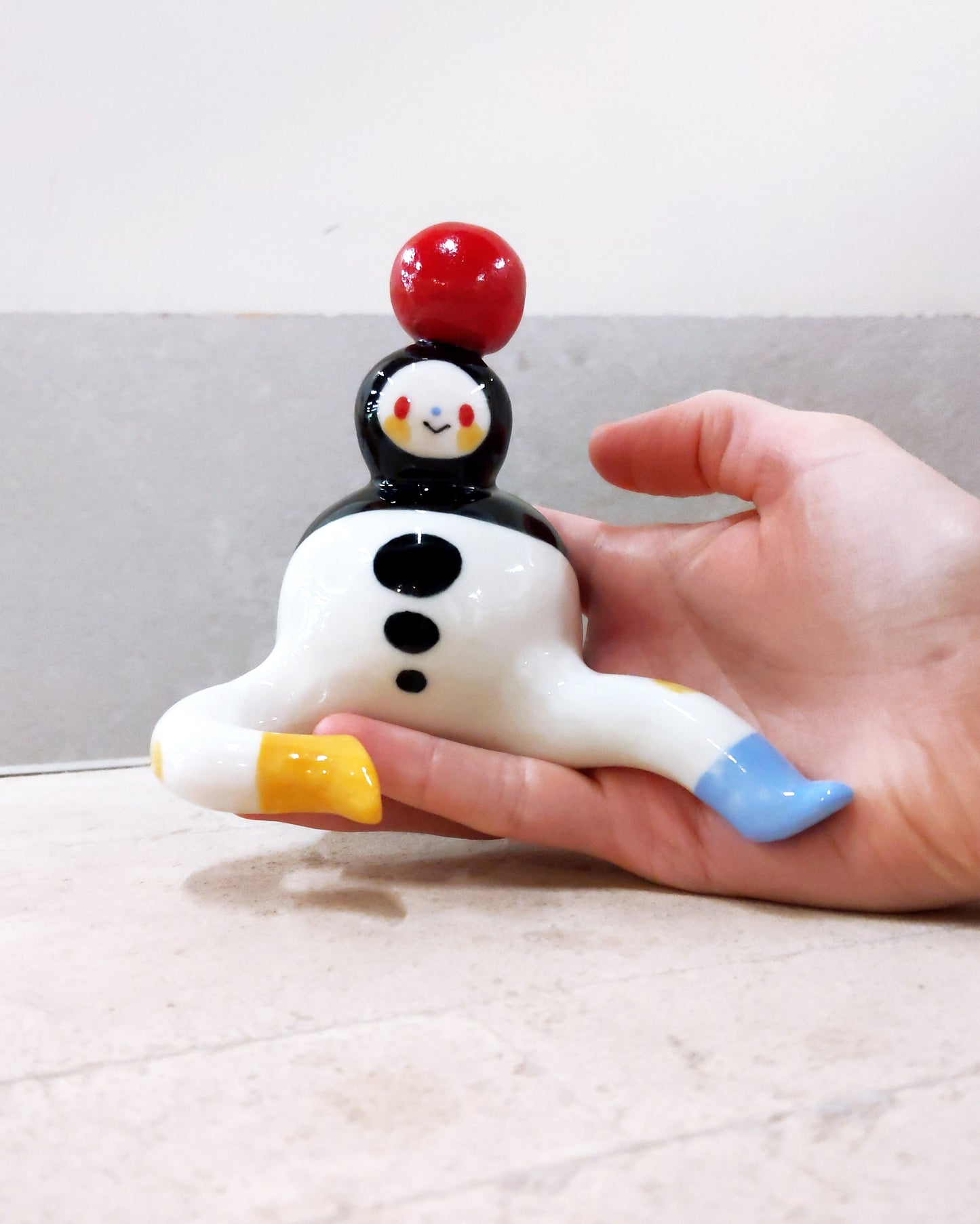 goatPIERROT Ceramic Art Toy [Tinybirdman 23.057: Juggler, 4" tall]