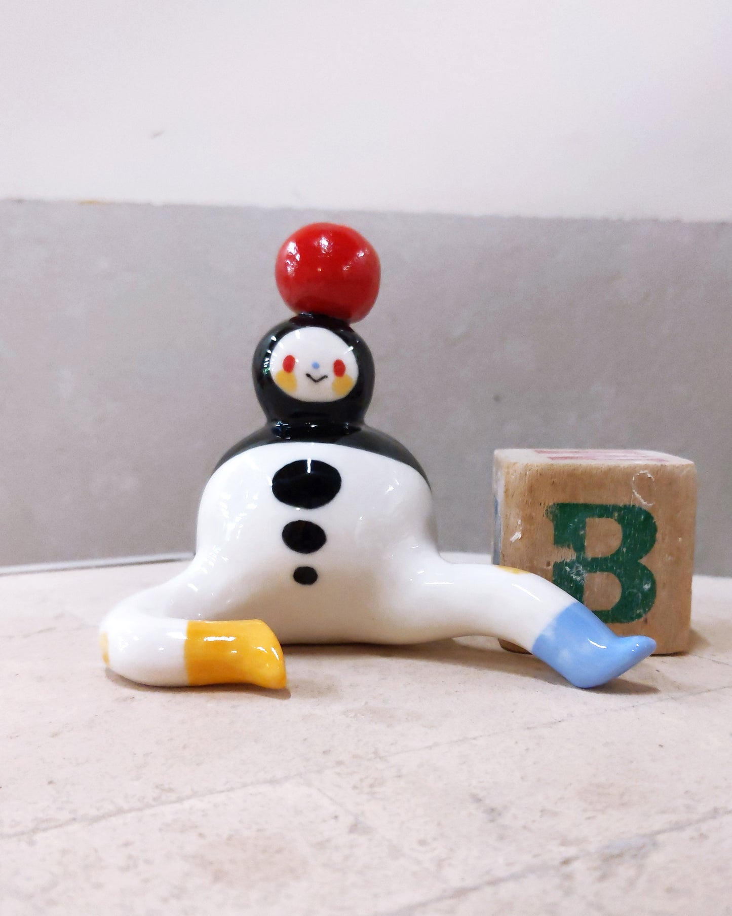 goatPIERROT Ceramic Art Toy [Tinybirdman 23.057: Juggler, 4" tall]