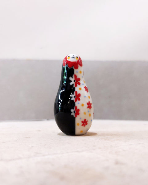 goatPIERROT Ceramic Art Toy [Birbauble BB23.079: Split Floral, 2.25" tall]