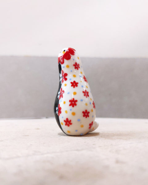 goatPIERROT Ceramic Art Toy [Birbauble BB23.079: Split Floral, 2.25" tall]