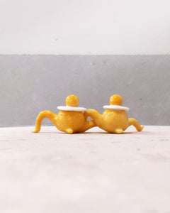 goatPIERROT Ceramic Art Toy [Tinybirdman 23.060 + 23.061:  Egg Pierrot Duo, 1.4" tall]