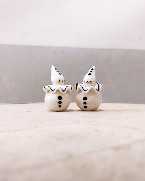 goatPIERROT Ceramic Art Toy [Birbuables BB23.081+082: Pierrot Duo, 1.9" tall]
