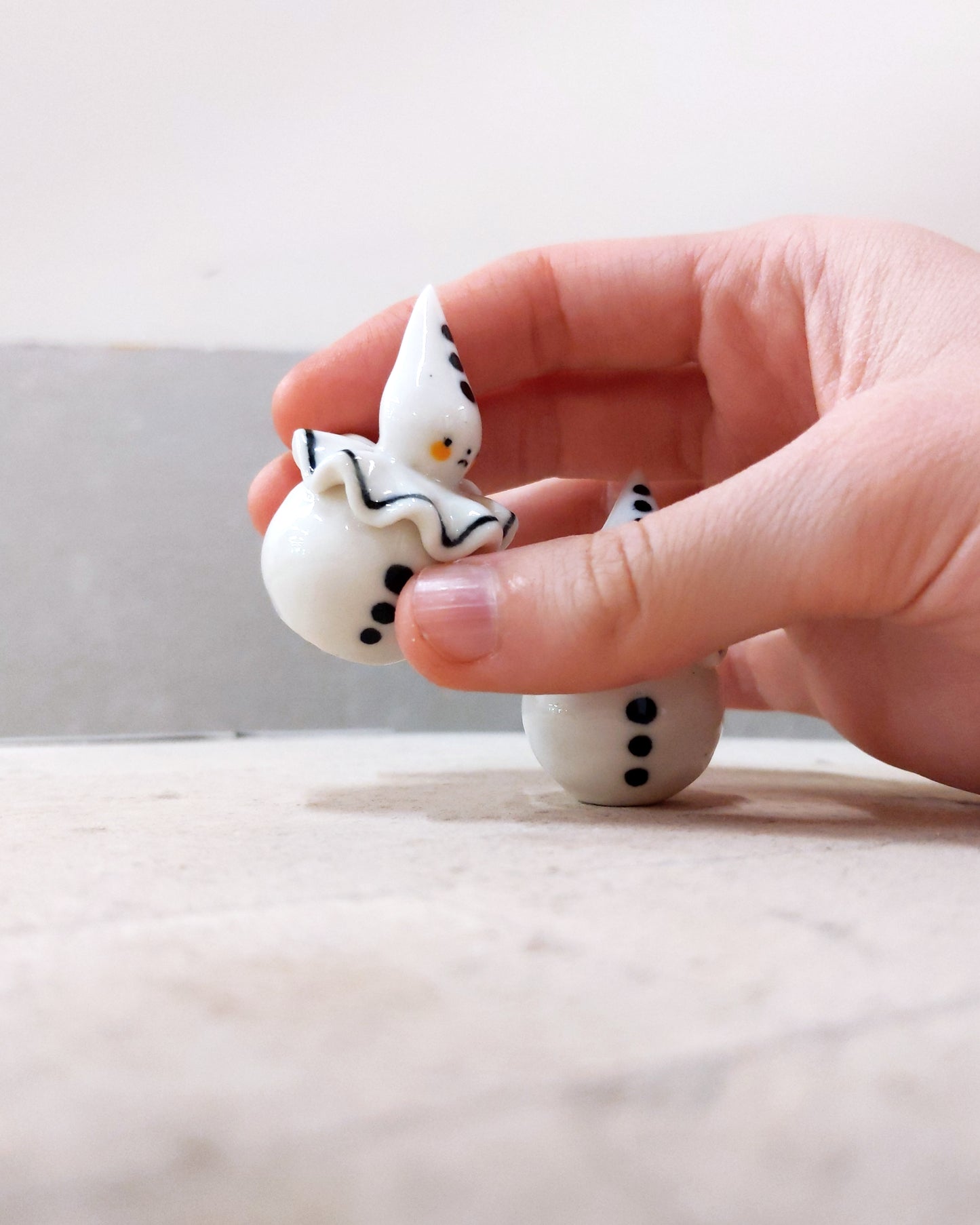 goatPIERROT Ceramic Art Toy [Birbuables BB23.081+082: Pierrot Duo, 1.9" tall]