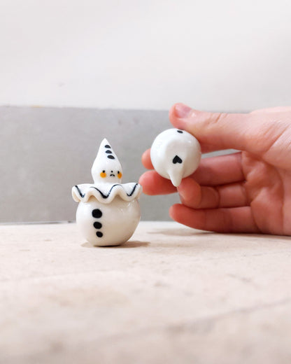 goatPIERROT Ceramic Art Toy [Birbuables BB23.081+082: Pierrot Duo, 1.9" tall]