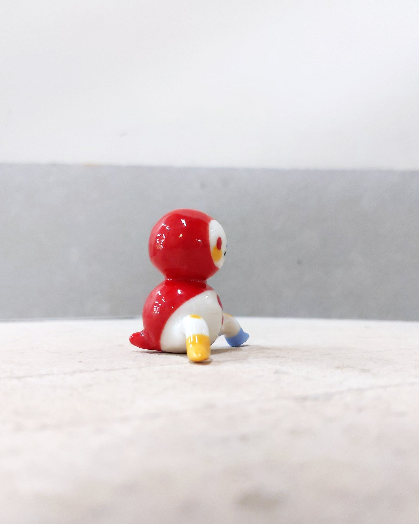 goatPIERROT Ceramic Art Toy [Tinybirdman 23.063:  Bobblenoggin in Red, 1.75" tall]