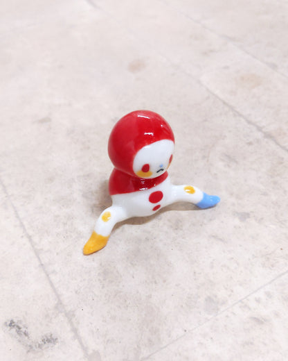 goatPIERROT Ceramic Art Toy [Tinybirdman 23.063:  Bobblenoggin in Red, 1.75" tall]