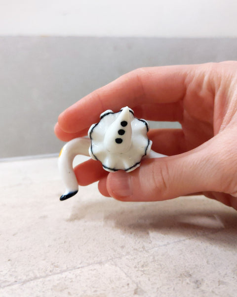 goatPIERROT Ceramic Art Toy [Tinybirdman 23.067: Ruffle Pierrot, 1.9" tall]