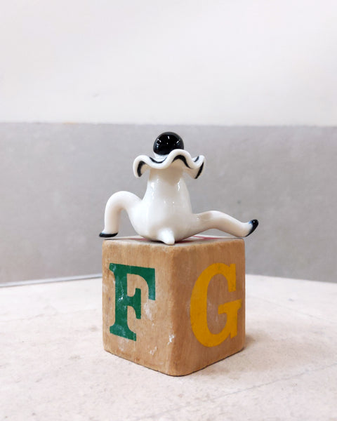 goatPIERROT Ceramic Art Toy [23.066: Pierrot Enfant, 1.65" tall]