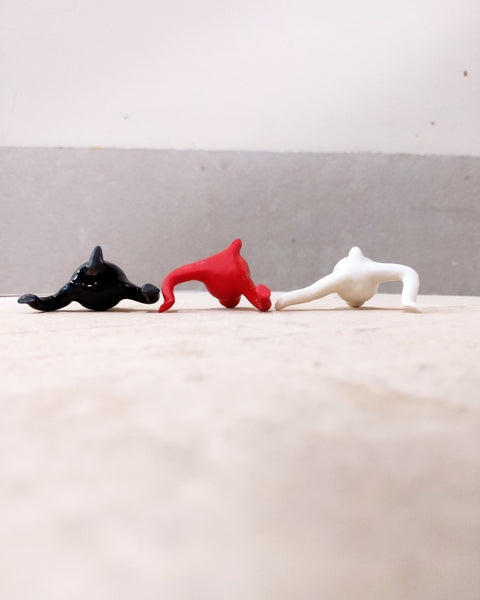 goatPIERROT Ceramic Art Toy [Tinybirdman 23.070-71: Mini Trio, 1.2" tall]