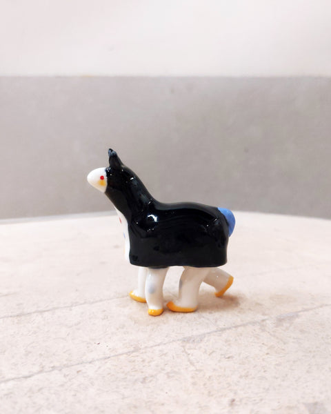 goatPIERROT Ceramic Art Toy [23.133: Pantomime Horse, 2" tall]