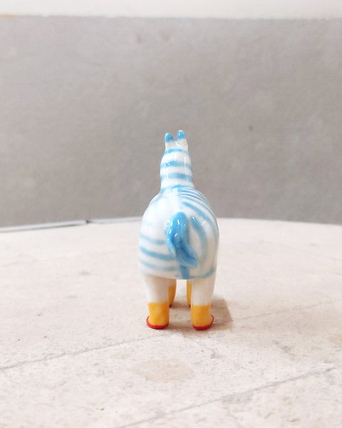 goatPIERROT Ceramic Art Toy [23.134: Pantomime Horse in Blue, 2.4" tall]