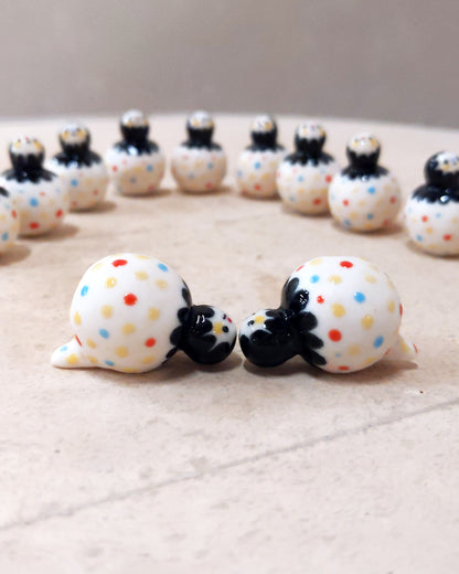 goatPIERROT Ceramic Art Toy [BB23.0940->106: Confetti Birbaubles, 1.25" tall]