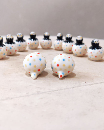 goatPIERROT Ceramic Art Toy [BB23.0940->106: Confetti Birbaubles, 1.25" tall]