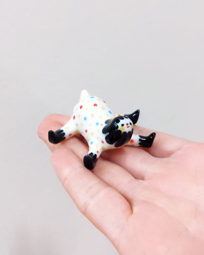 goatPIERROT Ceramic Art Toy [23.095: Confetti Tinybirdpup, 1.75" long]