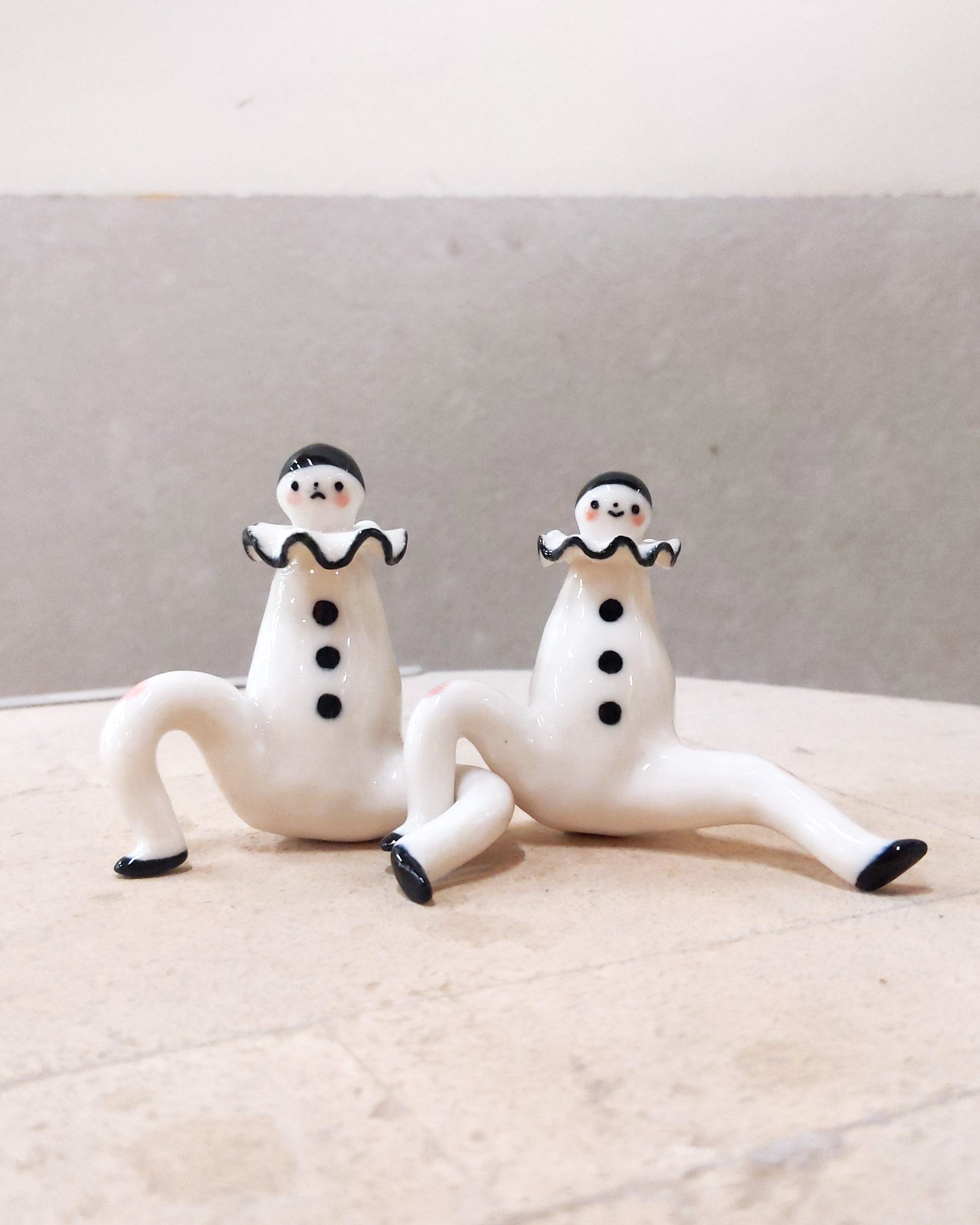 goatPIERROT Ceramic Art Toy [23.099+100: Pierrot Enfant Duo, 2.25"-2.5" tall]