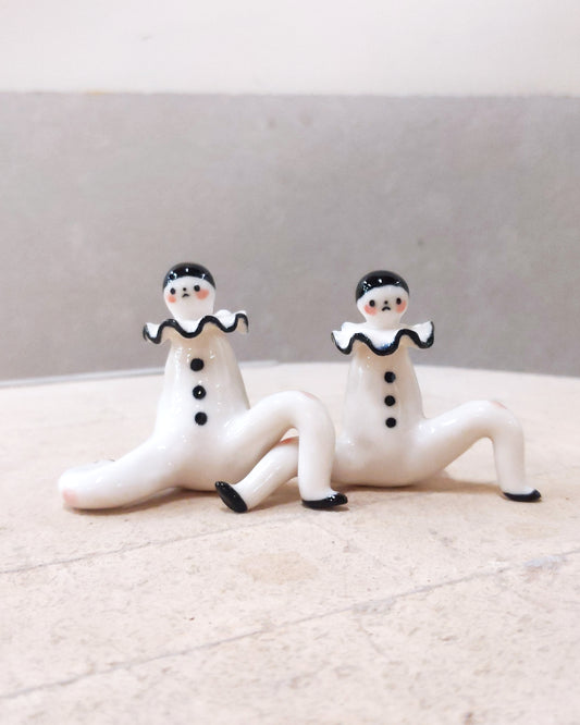 goatPIERROT Ceramic Art Toy [23.101+102: Pierrot Enfant Duo, 2.25" tall]