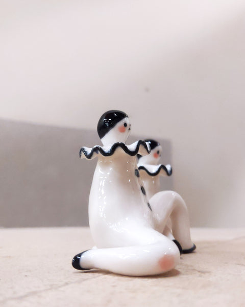 goatPIERROT Ceramic Art Toy [23.101+102: Pierrot Enfant Duo, 2.25" tall]