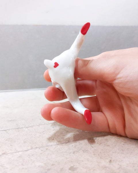 goatPIERROT Ceramic Art Toy [23.103: Red Squid Pierrot Enfant, 2" tall]