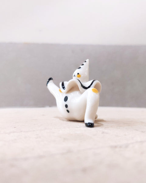 goatPIERROT Ceramic Art Toy [23.082: Pierrot Tinybirdman, 1.75" tall]