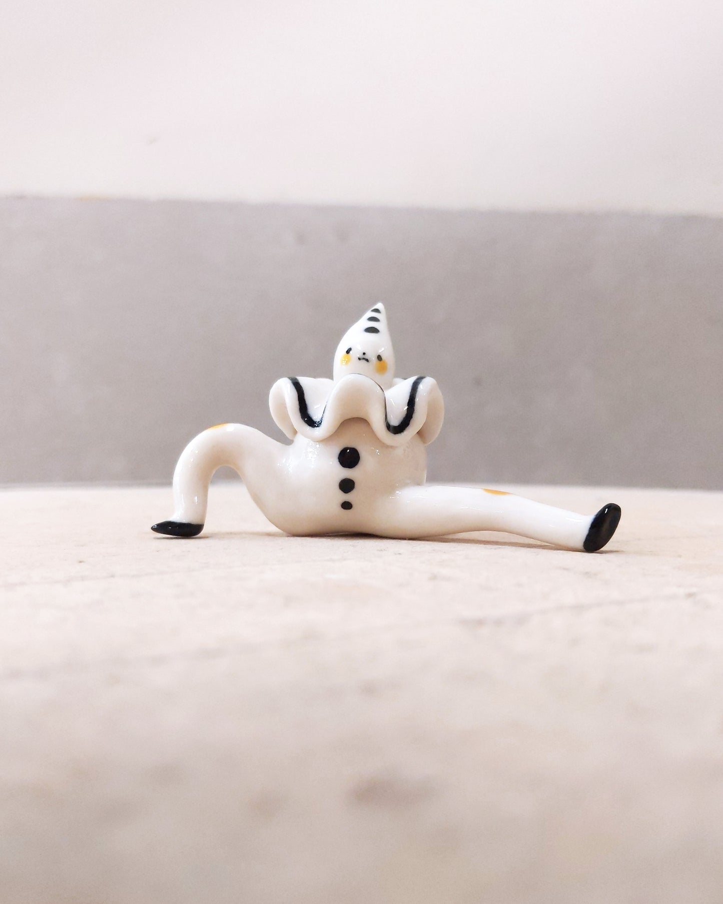 goatPIERROT Ceramic Art Toy [23.081: Pierrot Tinybirdman, 1.75" tall]