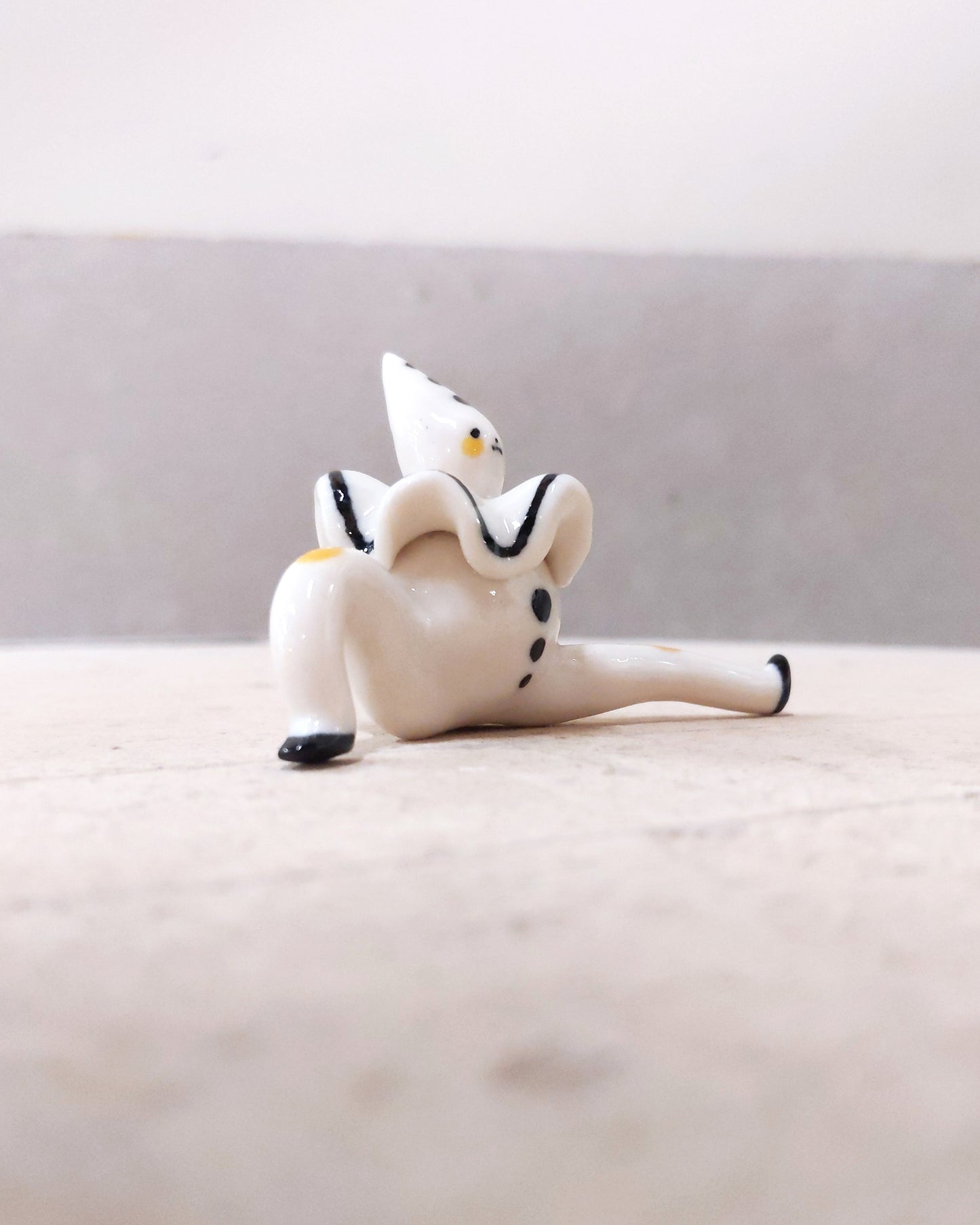 goatPIERROT Ceramic Art Toy [23.081: Pierrot Tinybirdman, 1.75" tall]
