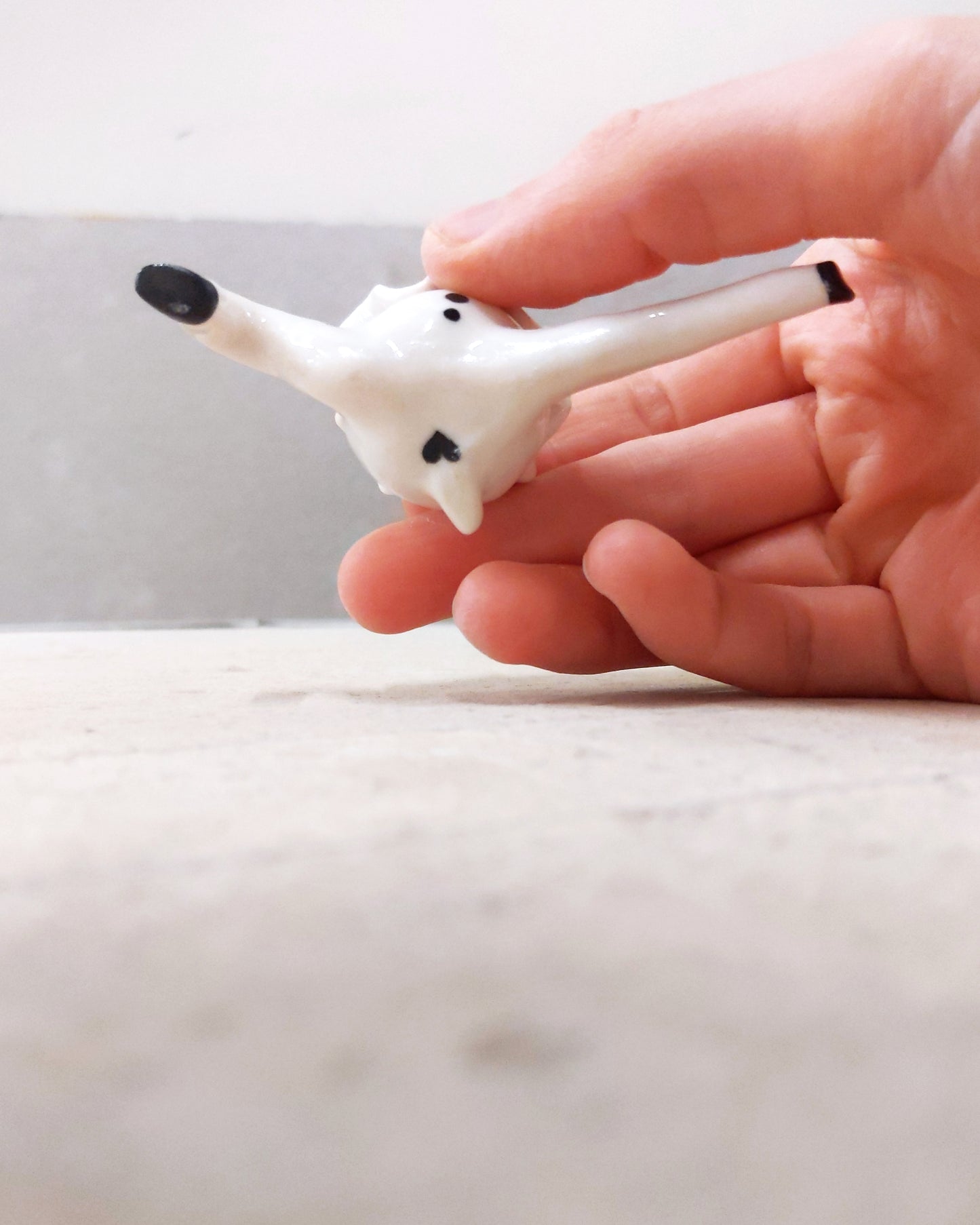 goatPIERROT Ceramic Art Toy [23.081: Pierrot Tinybirdman, 1.75" tall]
