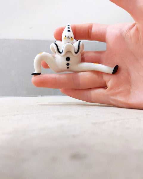 goatPIERROT Ceramic Art Toy [23.081: Pierrot Tinybirdman, 1.75" tall]