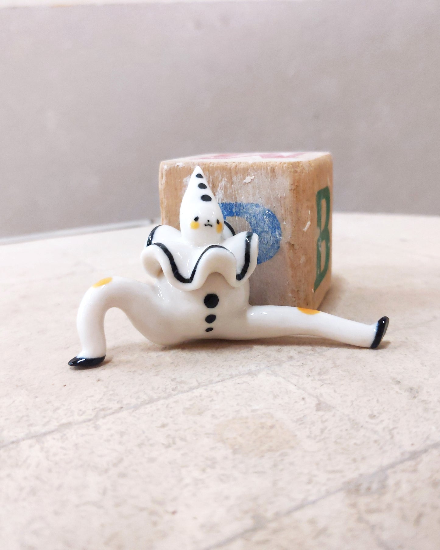 goatPIERROT Ceramic Art Toy [23.081: Pierrot Tinybirdman, 1.75" tall]