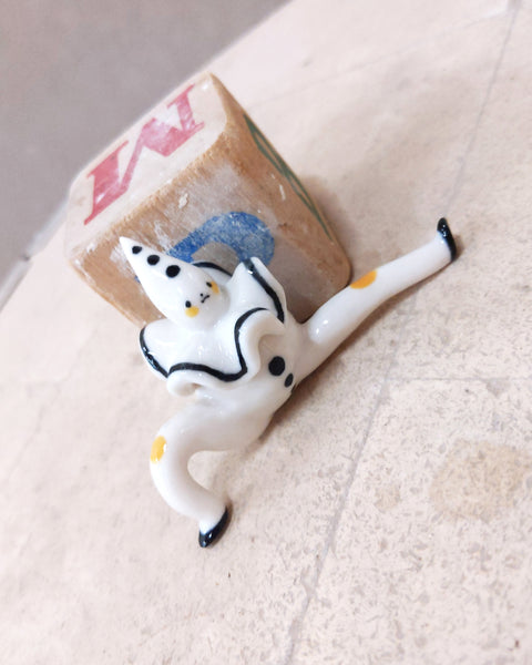 goatPIERROT Ceramic Art Toy [23.081: Pierrot Tinybirdman, 1.75" tall]