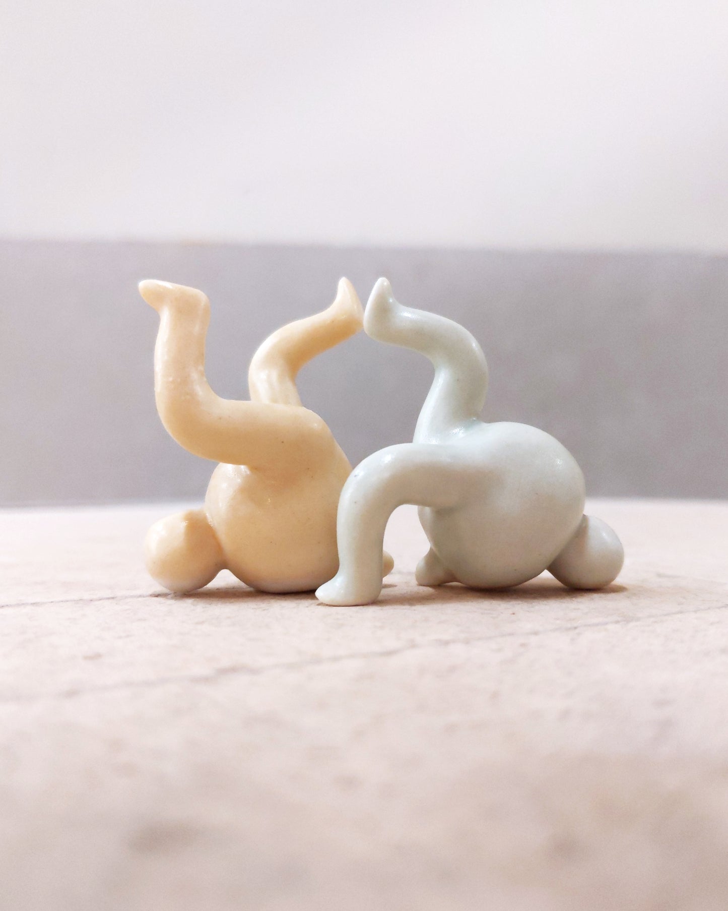 goatPIERROT Ceramic Art Toy [23.111+112: Satin Mint and Honey Duo]