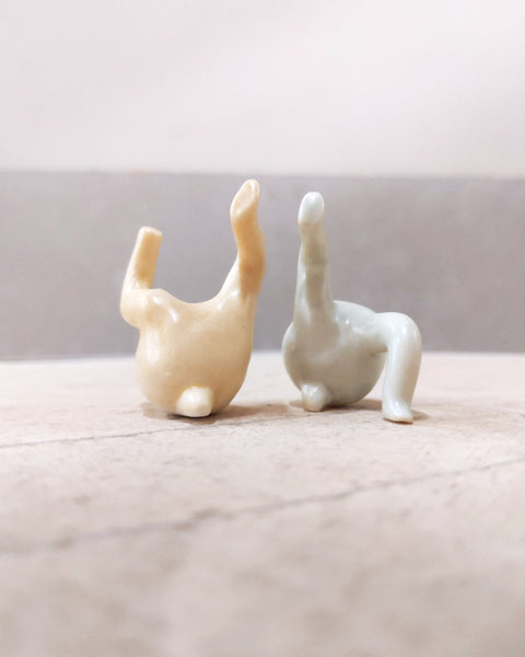 goatPIERROT Ceramic Art Toy [23.111+112: Satin Mint and Honey Duo]