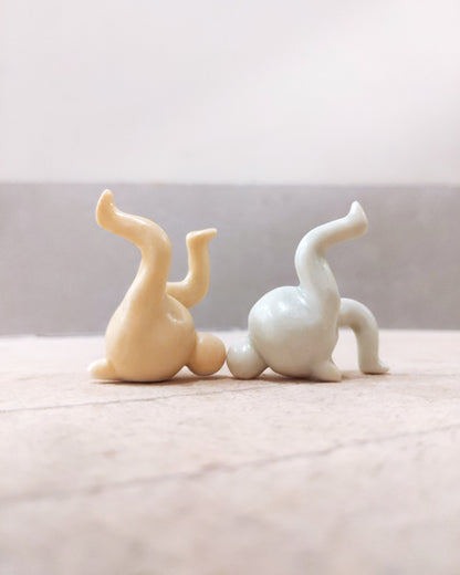 goatPIERROT Ceramic Art Toy [23.111+112: Satin Mint and Honey Duo]