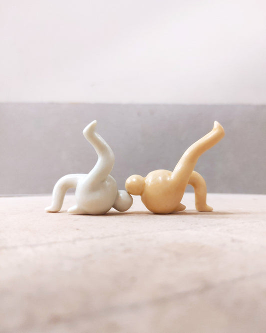 goatPIERROT Ceramic Art Toy [23.109+110: Satin Mint and Honey Duo]