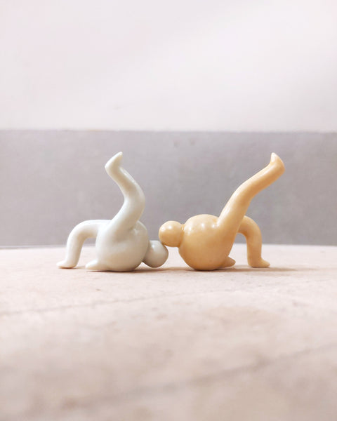 goatPIERROT Ceramic Art Toy [23.109+110: Satin Mint and Honey Duo]