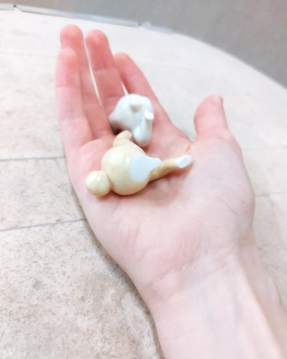 goatPIERROT Ceramic Art Toy [23.109+110: Satin Mint and Honey Duo]