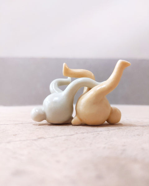 goatPIERROT Ceramic Art Toy [23.107+108: Satin Mint and Honey Duo]