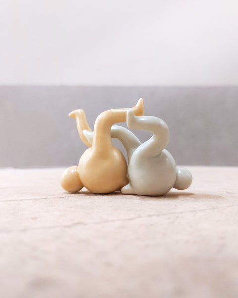 goatPIERROT Ceramic Art Toy [23.107+108: Satin Mint and Honey Duo]
