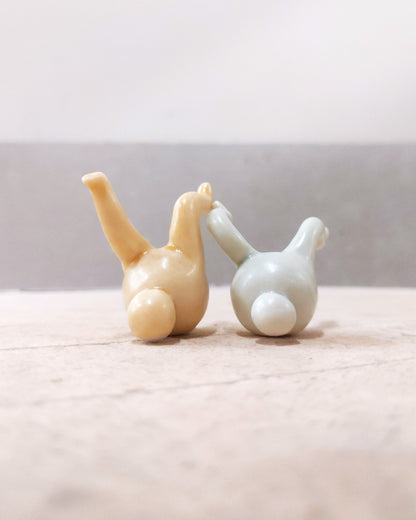 goatPIERROT Ceramic Art Toy [23.107+108: Satin Mint and Honey Duo]