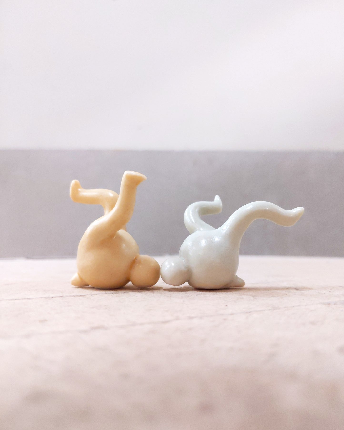 goatPIERROT Ceramic Art Toy [23.107+108: Satin Mint and Honey Duo]