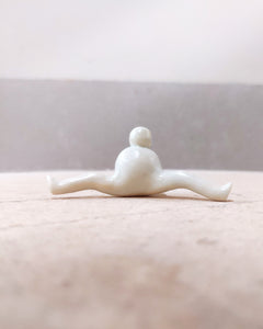 goatPIERROT Ceramic Art Toy [23.104: Satin Mint Splits, 1.25" tall]