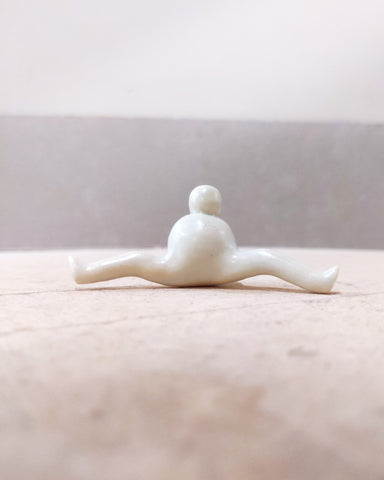 goatPIERROT Ceramic Art Toy [23.104: Satin Mint Splits, 1.25" tall]