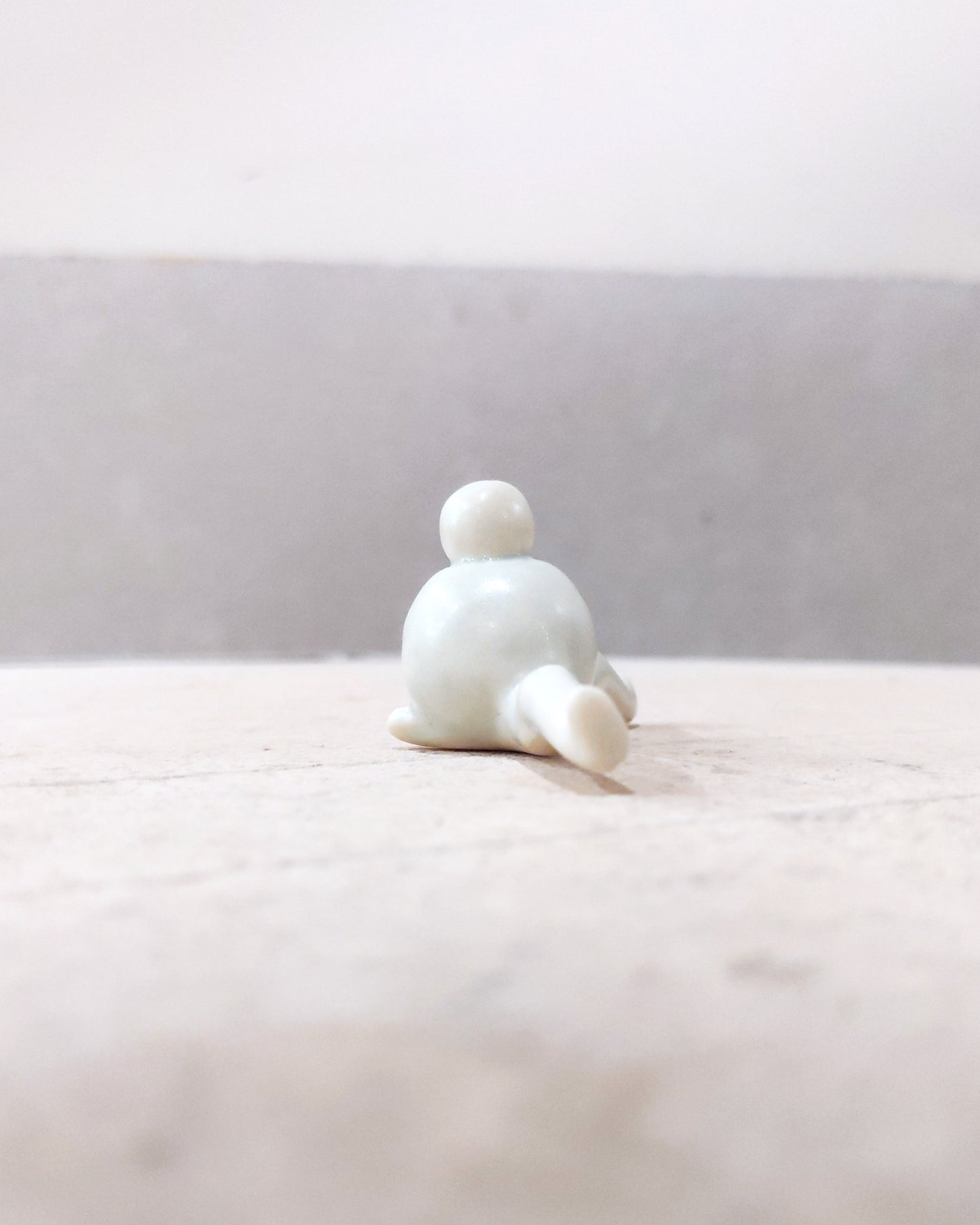 goatPIERROT Ceramic Art Toy [23.104: Satin Mint Splits, 1.25" tall]