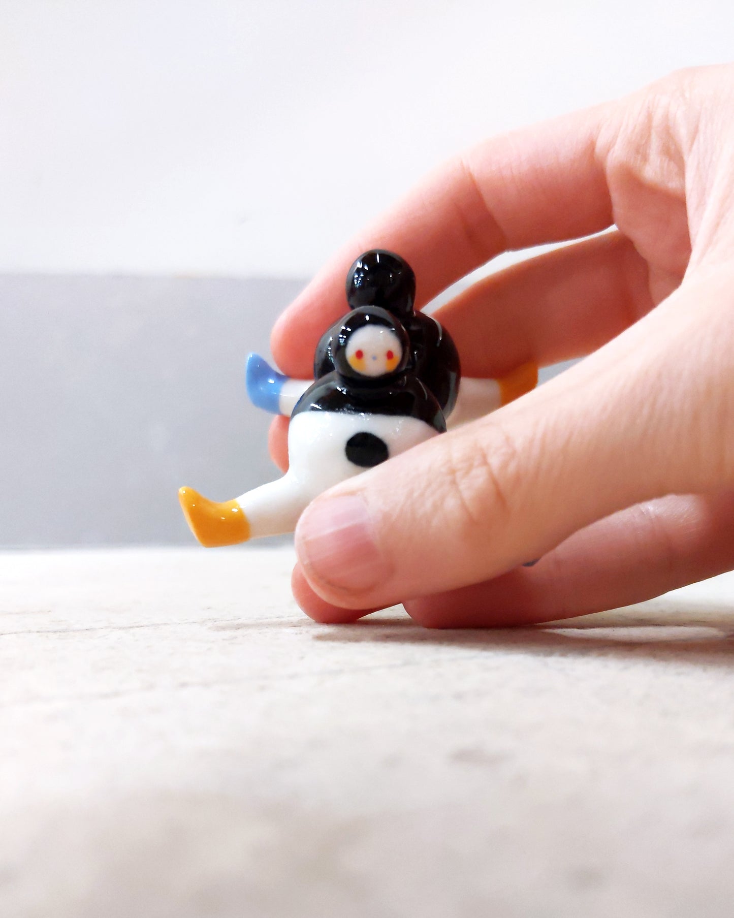 goatPIERROT Ceramic Art Toy [23.098: Clusterchub, 1.25" tall]