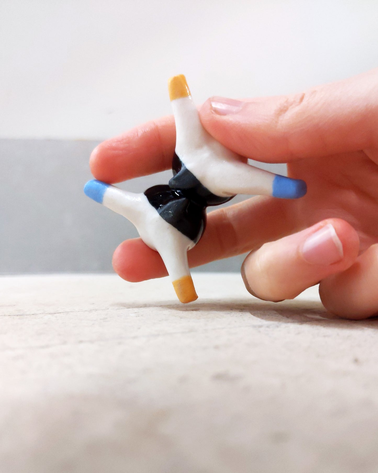 goatPIERROT Ceramic Art Toy [23.098: Clusterchub, 1.25" tall]