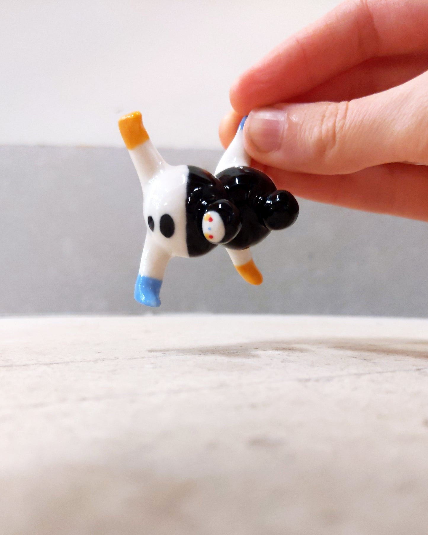 goatPIERROT Ceramic Art Toy [23.098: Clusterchub, 1.25" tall]