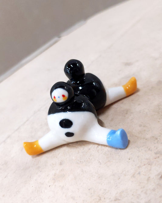goatPIERROT Ceramic Art Toy [23.098: Clusterchub, 1.25" tall]